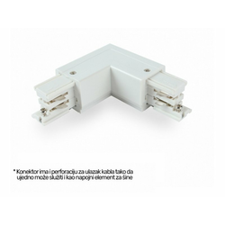 BBLINK trofazni L konektor levi beli WSO-28B