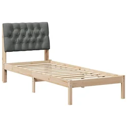 Vidaxl Posteljni okvir z oblazinjenim vzglavjem Rjava 75 x 190 cm
