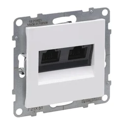shumee Bela vtičnica 2xRJ45/kat. 5E UTP IP20 Suno Legrand 721151