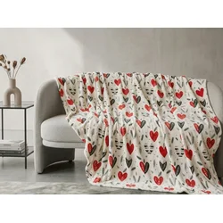 Mikropliš odeja WINTER HEARTS, barvna Dimenzije: 150 x 200 cm