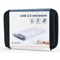 EE2-U3S9-6 Gembird USB 3.0 Externo kuciste za 2.5 SATA hard diskove 9,5mm transparentni + futrola