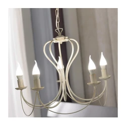 ONLI - Luster na lancu CANDELA 5xE14/6W/230V bela
