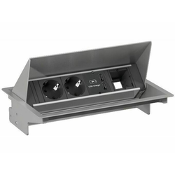 BACHMANN BAC-Kit CONEO 2x220V, 2xUSB, 1xprazen srebrn 900.406