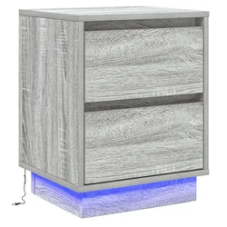 Noćni ormar s ladicama Siva 39 x 34,5 x 50 cm Konstruirano drvo