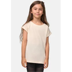 Girls Organic T-Shirt with Extended Shoulder Whitesand