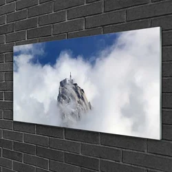 tulup.si Steklena slika Oblaki mountain landscape 100x50 cm 4 obešalnika