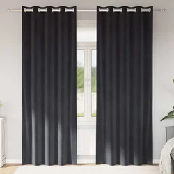 Zavjese za zamračivanje 2 pcs Tamno siva 140 x 225 cm Baršun