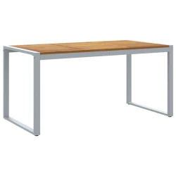 Stol za vrt Siva 160 x 80 x 75 cm Čvrsto drvo akacije