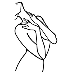 Wallity Zidna dekoracija Woman Lines, 53x86cm, Crna