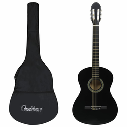 vidaXL Klasična gitara za početnike s torbom crna 4/4 39 