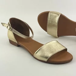 LP Fashion Ženske kožne sandale, Zlatne