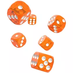 Kockice Oakie Doakie Dice D6 16 mm Translucent - Orange (12)