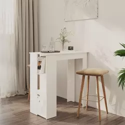 Barski stol s policom bijeli 102x50x103,5 cm konstruirano drvo
