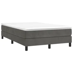 Vidaxl Box spring postelja z vzmetnico temno siv 120x190 cm žamet