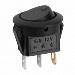 Preklopno vgradno stikalo 16A 12V DC modra LED