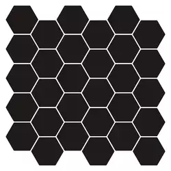 Heksagonska pločica 10 pcs Crna 30 x 30 cm Poliuretan i PET