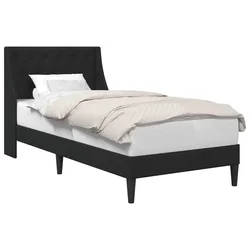 Vidaxl Konstrukcija postelje z vzglavjem Črna 90 x 200 cm Žamet