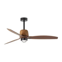 FARO 33435WT1N - LED prigušiva ventilator WEAVER M 16W/230V O 128 cm braon/crna WT + DO