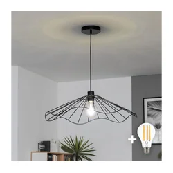 Brilagi - LED luster na sajli CERIA WIRE 1xE27/40W/230V, prečnik 60 cm, crne boje
