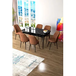 Hanah Home Set Trpezarijski sto i 6 stolica Zen, Terakota