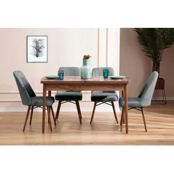HANAH HOME Set Trpezarijski sto i 4 stolice Lidyana Grey