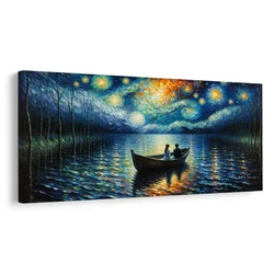 Slika večerni mir na gladini - 60x30