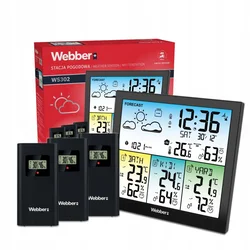 shumee Vremenska postaja Webber WS302, 3 zunanji DCF senzorji, termometer in higrometer