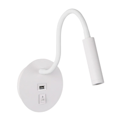 Brilagi - LED fleksibilna zidna lampa sa USB priključkom MAYA LED/3W/230V bela