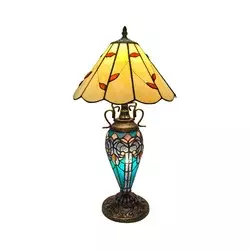 Brilagi - Tiffany vitražna stona lampa FOLIA 1xE27/60W/230V + 1xE14/40W