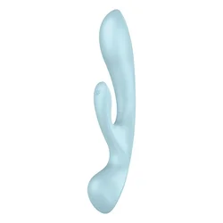 Satisfyer Triple Oh večnamenski vibrator svetlo modre barve