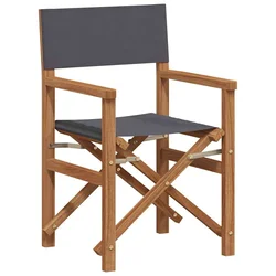 Stolac za blagovanje Siva 56 x 54 x 87 cm Čvrsto teak drvo