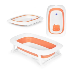 ECO TOYS Sklopiva kadica za bebe sa odvodom Cow, narandžasta