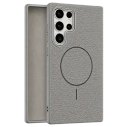 Leather Grip MagSafe maska za Samsung Galaxy S22 Ultra - Siva