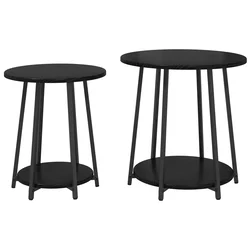 Set pomoćnih stolića s policom 2 pcs Crni hrast