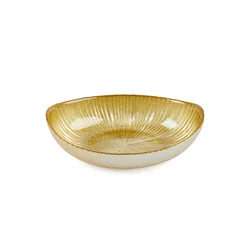 MHOME Skleda Onda 21x13xh6cm/zlata/steklo, (5000267426)