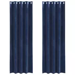 Zavjese za zamračivanje 2 pcs Tamno plava 140 x 225 cm Baršun