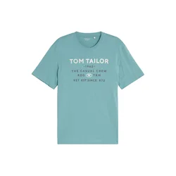 TOM TAILOR Majica mornarska / cijansko modra / bela