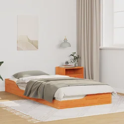 vidaXL Posteljni okvir Voščeno rjava 90 x 210 cm Masivno borovo les