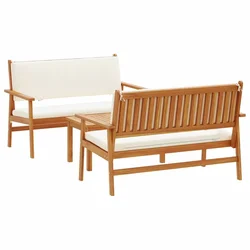 Vidaxl Vrtna sedežna garnitura 3 szt. Rjava 120 x 65,5 x 79 cm