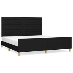 Vidaxl Posteljni okvir brez vzmetnice črn 180x200 cm blago