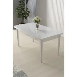 Hanah Home trpezarijski sto Arp, 110 × 71 cm, bela ploča, bele noge