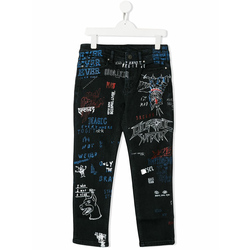 Diesel Kids - graffiti print skinny jeans - kids - Blue