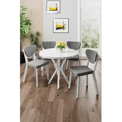 Hanah Home Trpezarijski set, 5 komada, Svetlosivi