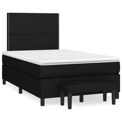 Box spring postelja z vzmetnico črna 120x190 cm blago