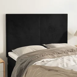 Uzglavlje Crno 144x5x118/128 cm Baršunasto