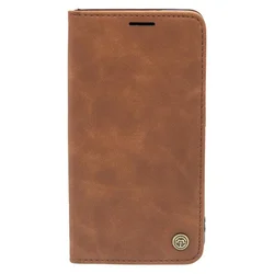 LEATHER RETRO FLIP Maska za telefon za Samsung S23 tamno, Braon