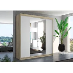 Garderobna omara Perqs - 200 cm - sonoma hrast/bela