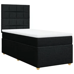 vidaXL vidaXL Box spring postelja z vzmetnico črn 90x190 cm blago, (21291999)