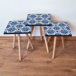 Hanah Home Set klub stočića 3Shp322, 3 komada, Šarena