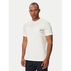 Tommy Jeans Majica Signature Logo Peached  bela